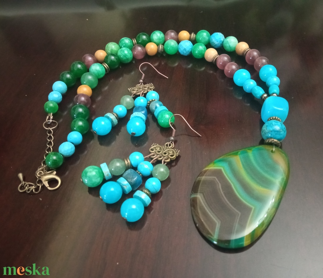 FÉLDRÁGAKŐ/ÁSVÁNY/ - szett - ékszer - ékszerszett - Meska.hu