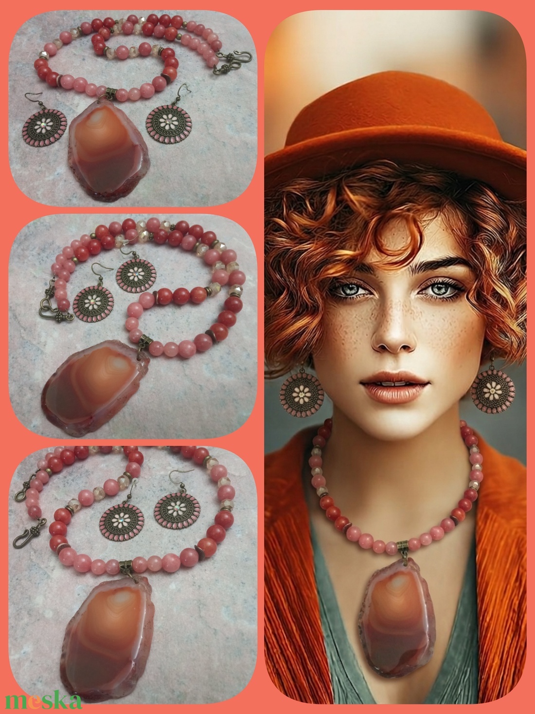 FÉLDRÁGAKŐ/ÁSVÁNY/ - SZETT - ékszer - ékszerszett - Meska.hu