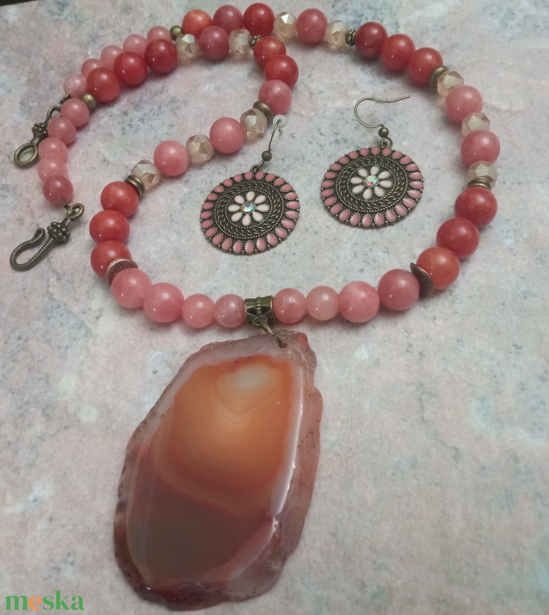 FÉLDRÁGAKŐ/ÁSVÁNY/ - SZETT - ékszer - ékszerszett - Meska.hu