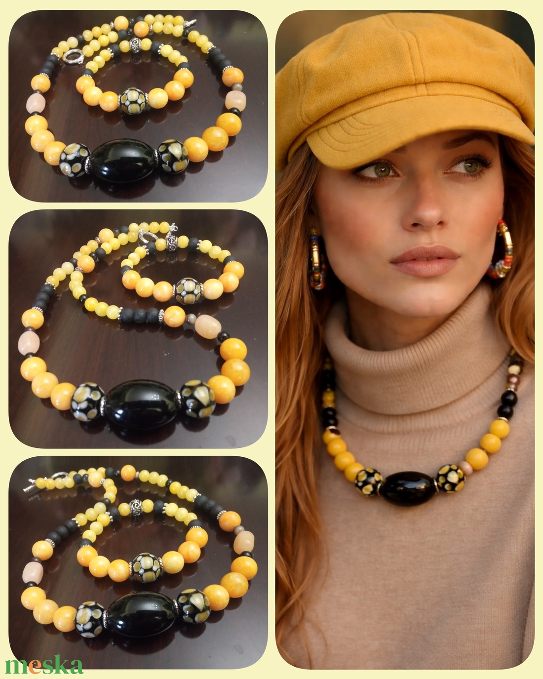 FÉLDRÁGAKŐ/ÁSVÁNY/ -SZETT - ékszer - nyaklánc - medálos nyaklánc - Meska.hu