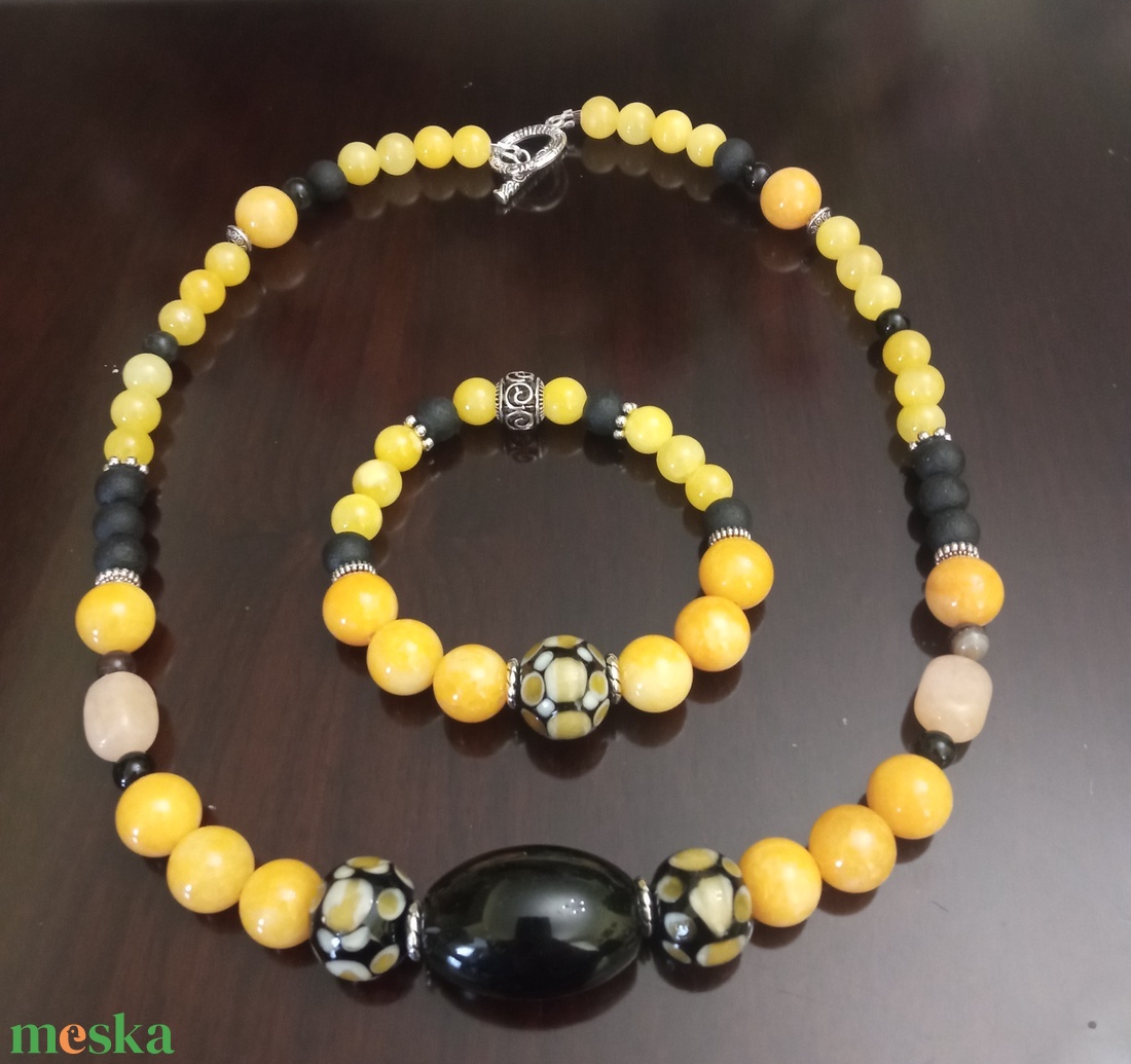 FÉLDRÁGAKŐ/ÁSVÁNY/ -SZETT - ékszer - nyaklánc - medálos nyaklánc - Meska.hu