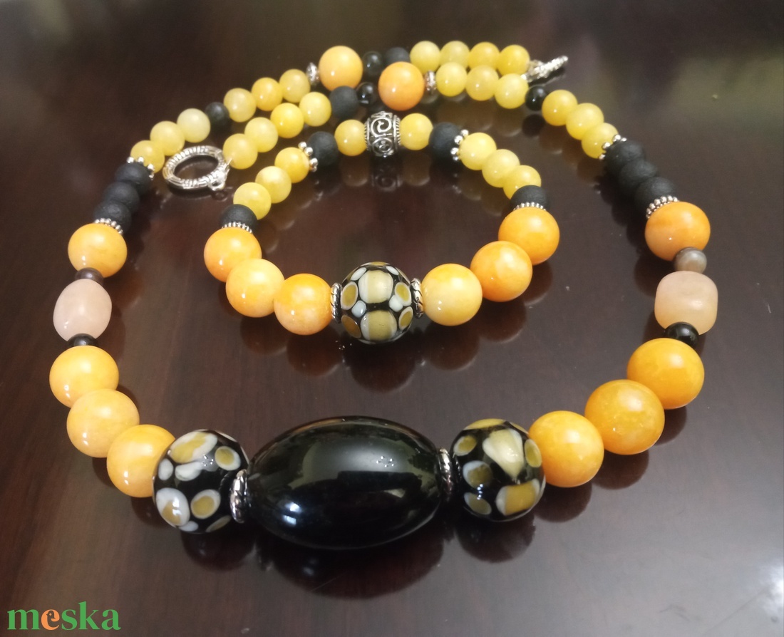 FÉLDRÁGAKŐ/ÁSVÁNY/ -SZETT - ékszer - nyaklánc - medálos nyaklánc - Meska.hu