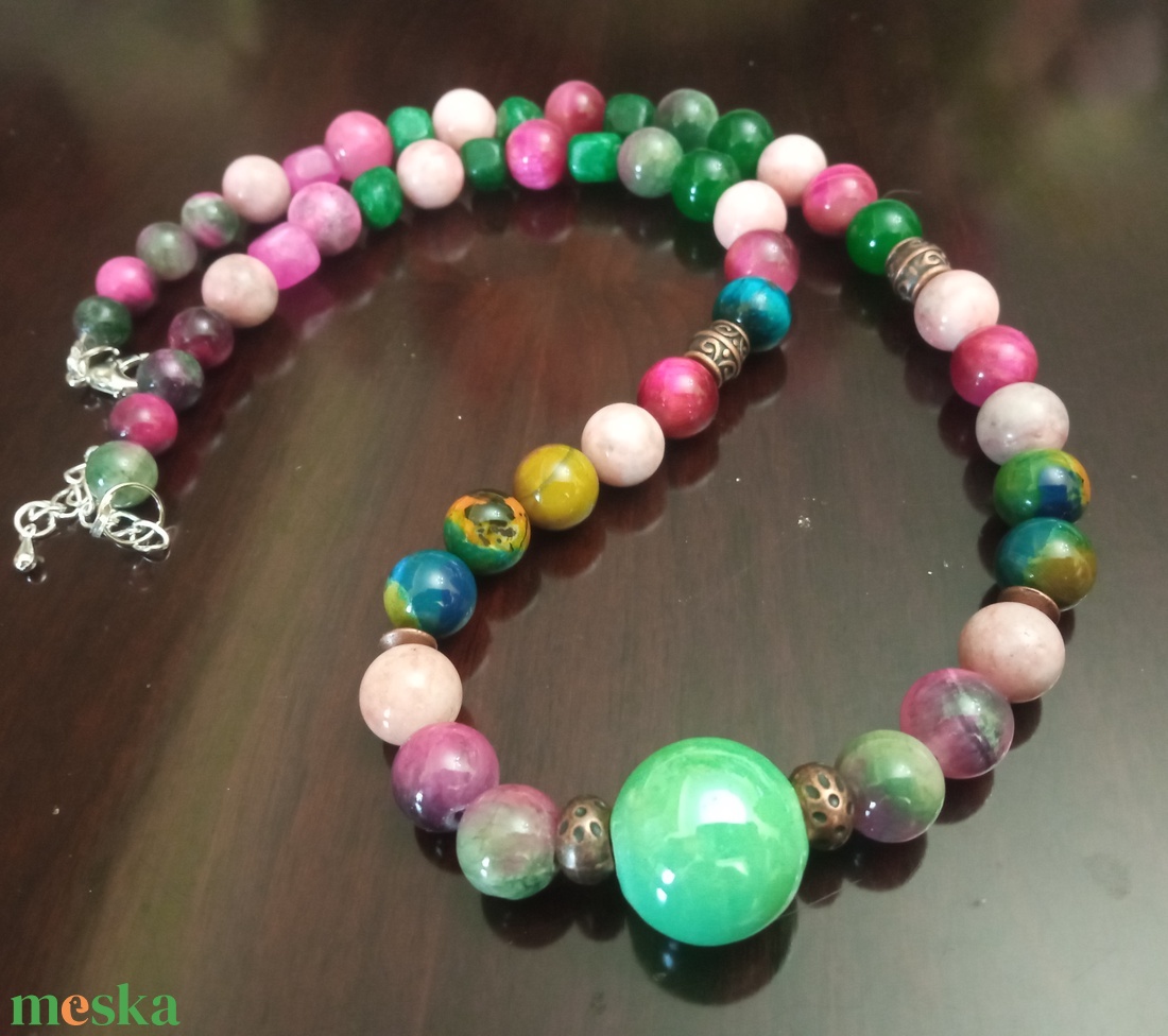 FÉLDRÁGAKŐ/ÁSVÁNY/ - gyöngysor, nyakék - ékszer - ékszerszett - Meska.hu