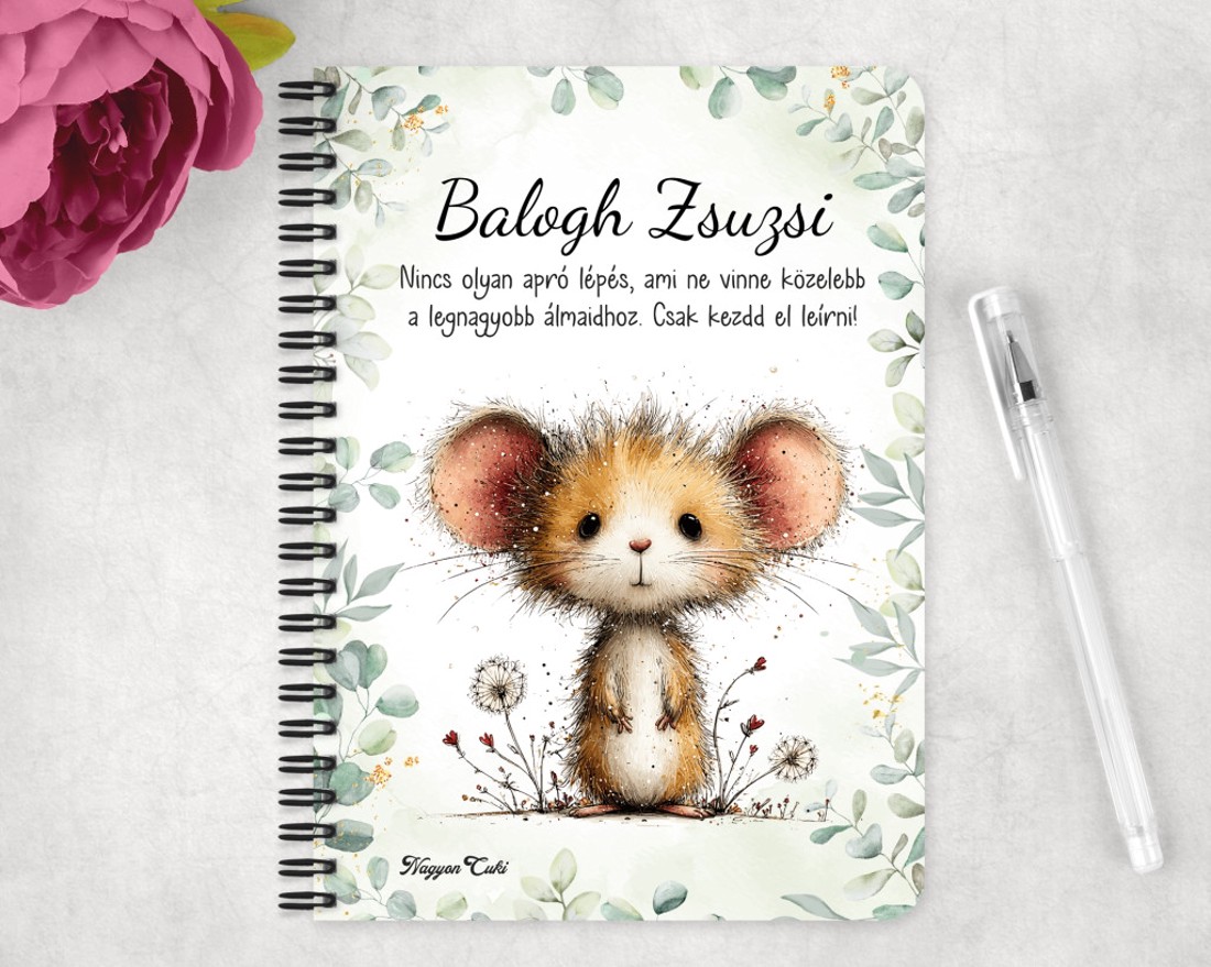 Személyre szabható - Az erdő cuki aprósága, a mogyorós pele mintás A6-os füzet - otthon & életmód - papír, írószer - jegyzetfüzet & napló - Meska.hu