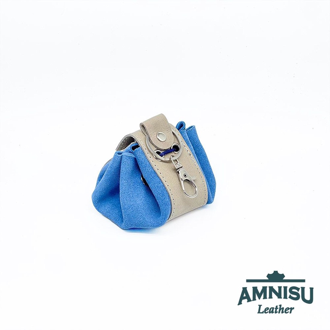 Szürke - világoskék bőr mini 2in1 szütyő és kockatálca N8014-6014 - játék & sport - táblajáték és kártyajáték - társasjátékok - dobókocka - Meska.hu