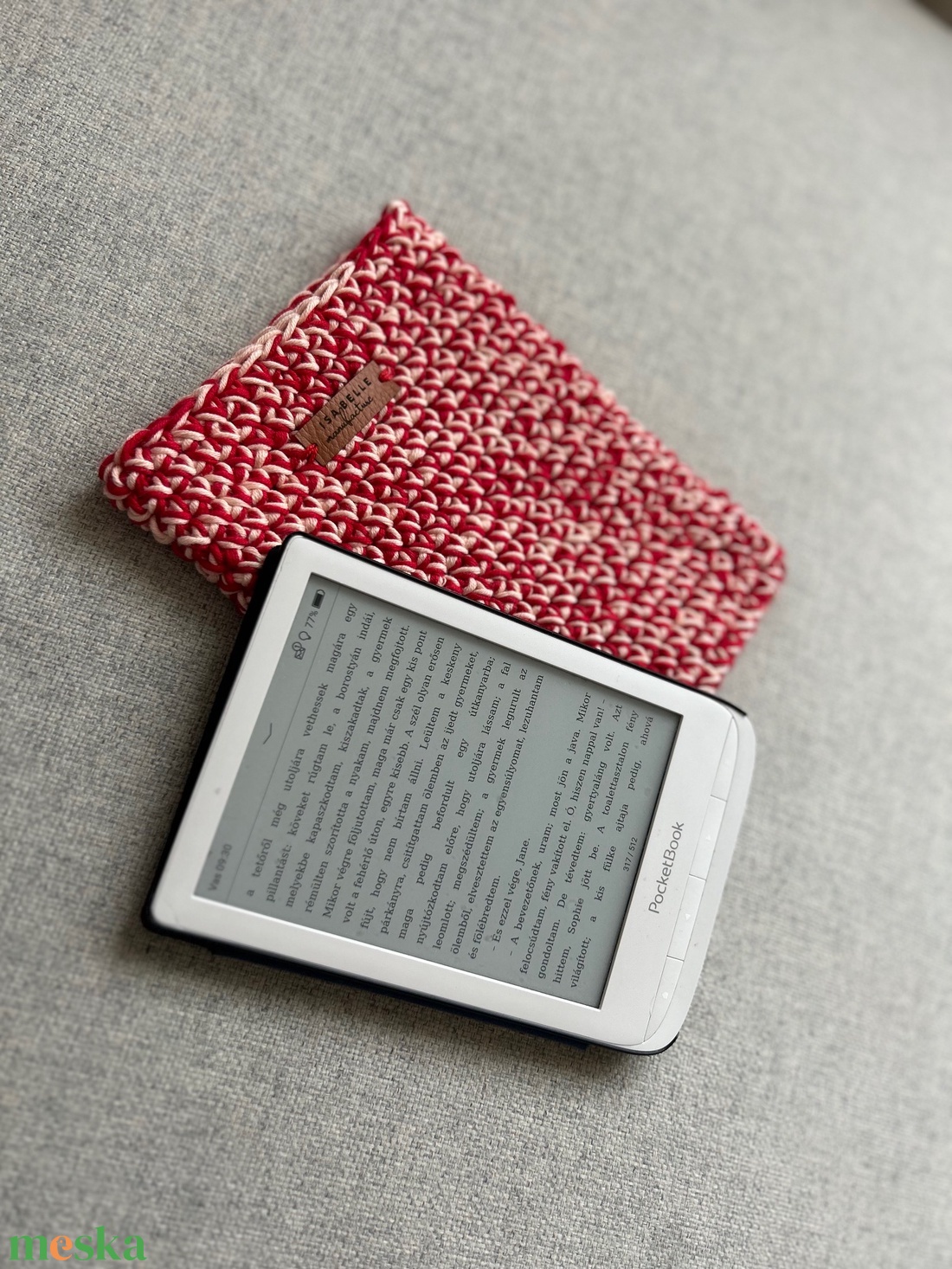 Horgolt e-book tok - Pipacsmező - táska & tok - ebook & tablet tok - Meska.hu
