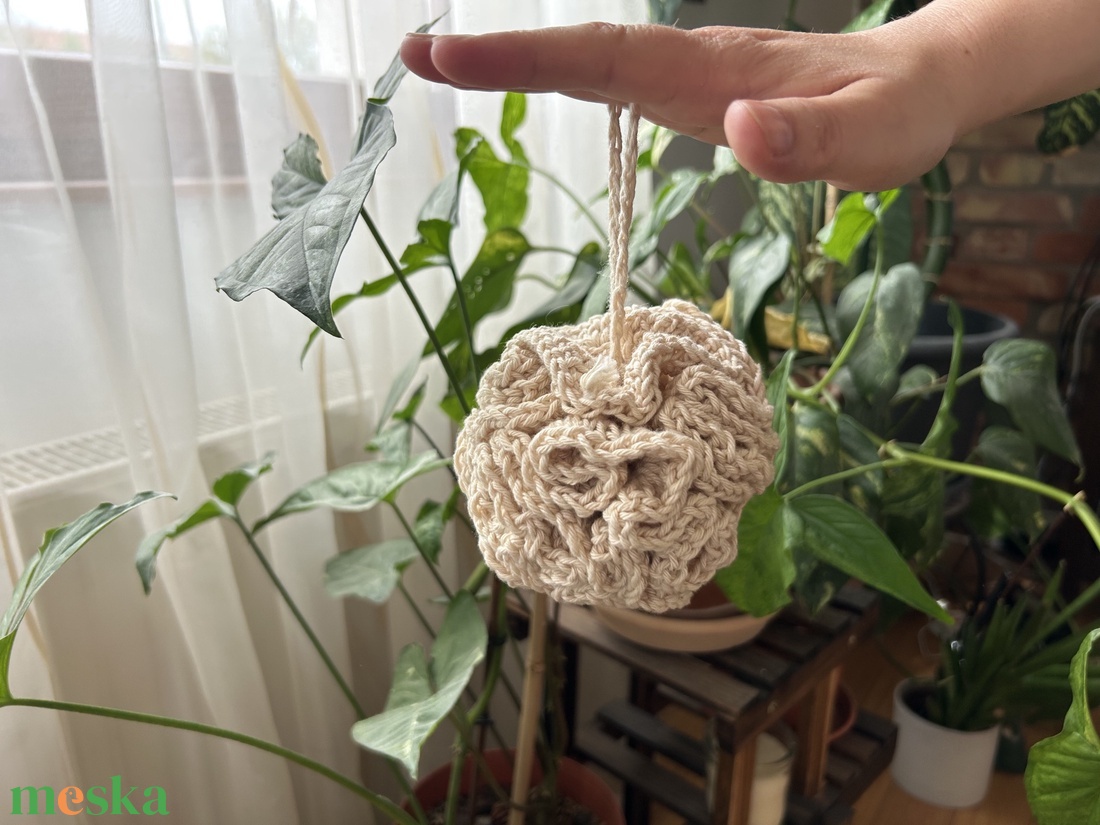 Biopamut fürdőpuff - GOTS egyiptomi pamutból - szépségápolás - szappan & fürdés - fürdőszivacs - Meska.hu