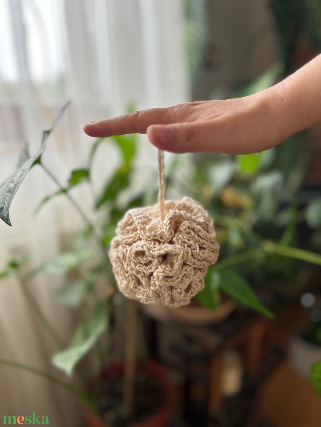 Biopamut fürdőpuff - GOTS egyiptomi pamutból - szépségápolás - szappan & fürdés - fürdőszivacs - Meska.hu