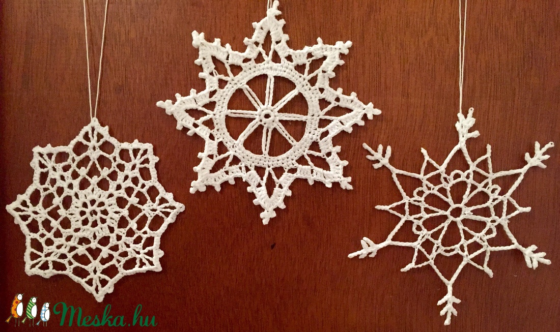 Ünnepváró horgolt karácsonyi csillag, hópihe -  - Meska.hu