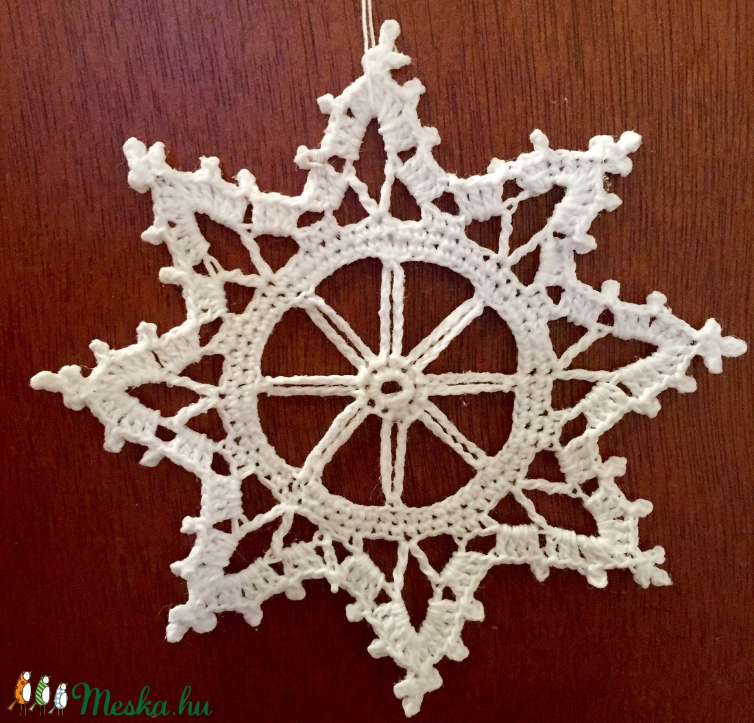 Ünnepváró horgolt karácsonyi csillag, hópihe -  - Meska.hu