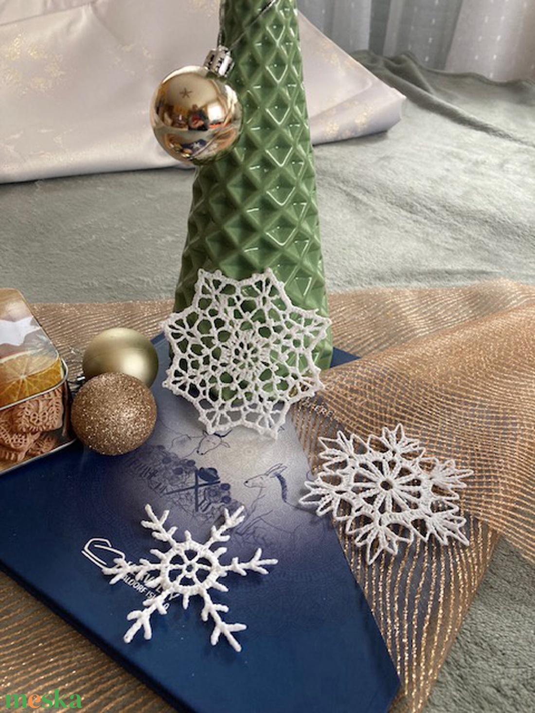 Horgolt karácsonyi díszek - karácsony - karácsonyi lakásdekoráció - karácsonyfadíszek - Meska.hu