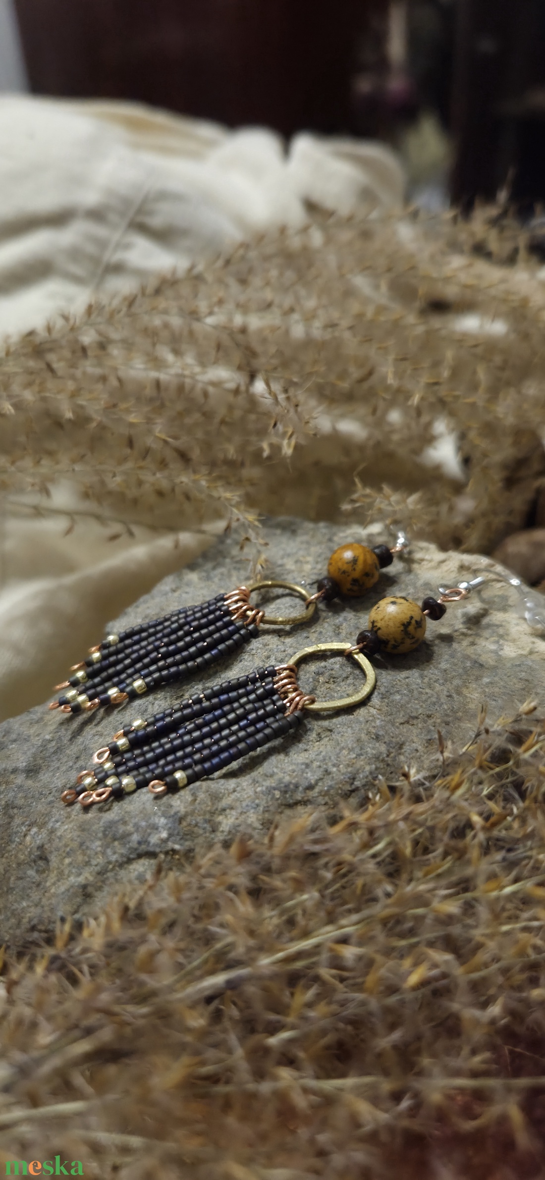 'BAGOLY' kézműves lógós fülbevaló - ékszer - fülbevaló - lógó fülbevaló - Meska.hu