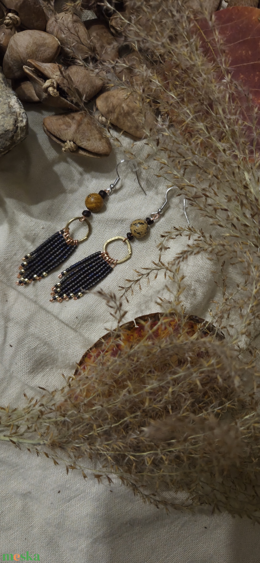 'BAGOLY' kézműves lógós fülbevaló - ékszer - fülbevaló - lógó fülbevaló - Meska.hu