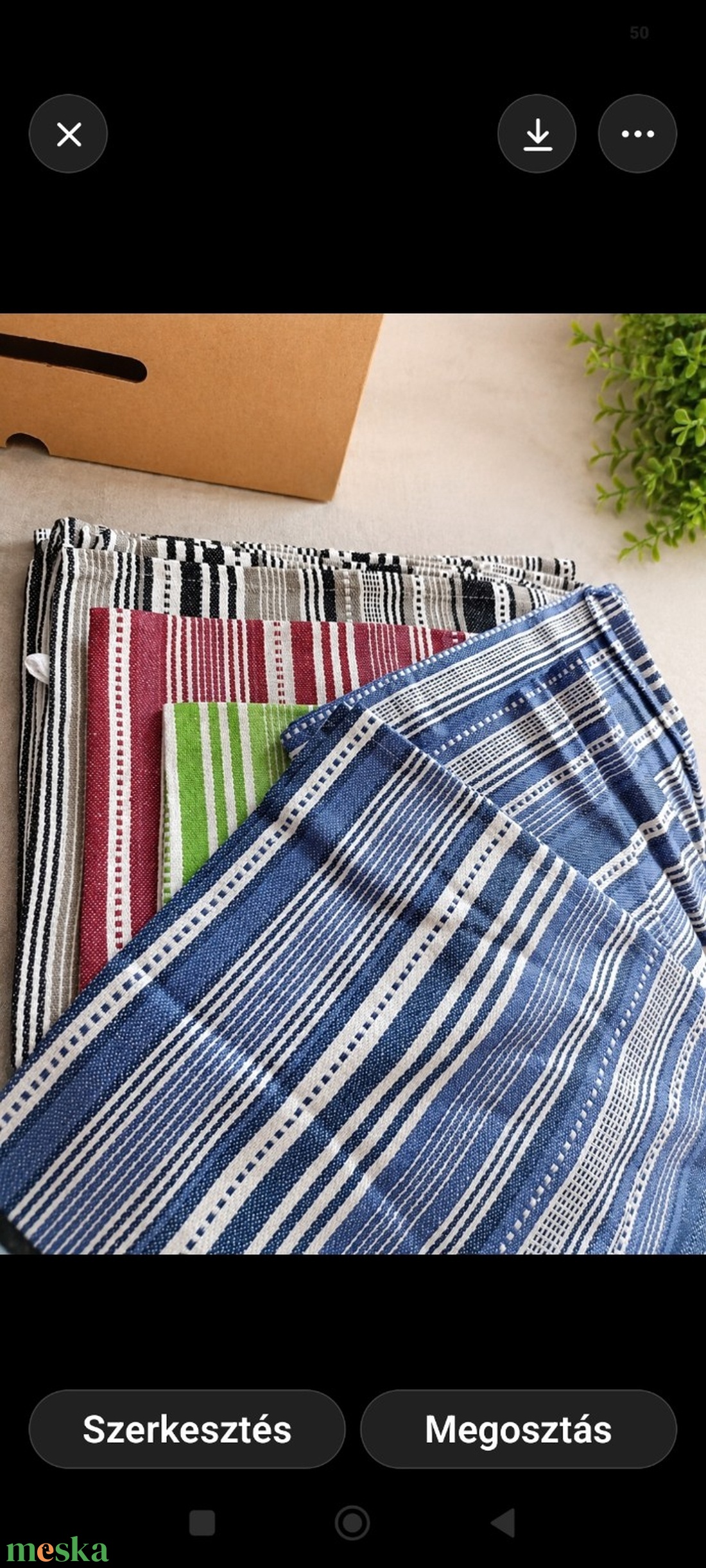  Pamut konyharuha csíkos 5 db  - otthon & életmód - konyhafelszerelés, tálalás - konyhai textil - konyharuha & törlőkendő - Meska.hu
