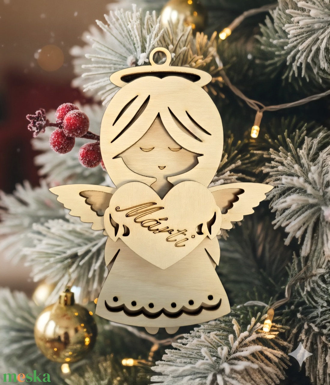 Angyalka karácsonyfadísz,saját neveddel. Márti - karácsony - karácsonyi lakásdekoráció - karácsonyfadíszek - Meska.hu