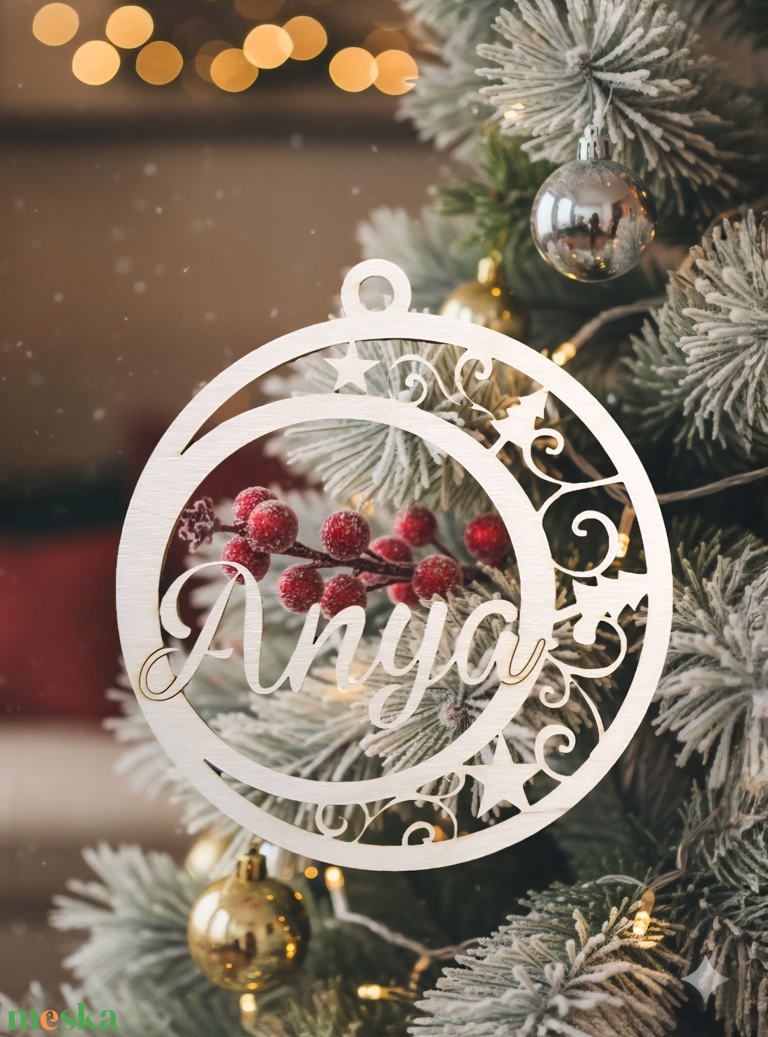 Névre szóló karácsonyfadísz - karácsony - karácsonyi lakásdekoráció - karácsonyfadíszek - Meska.hu