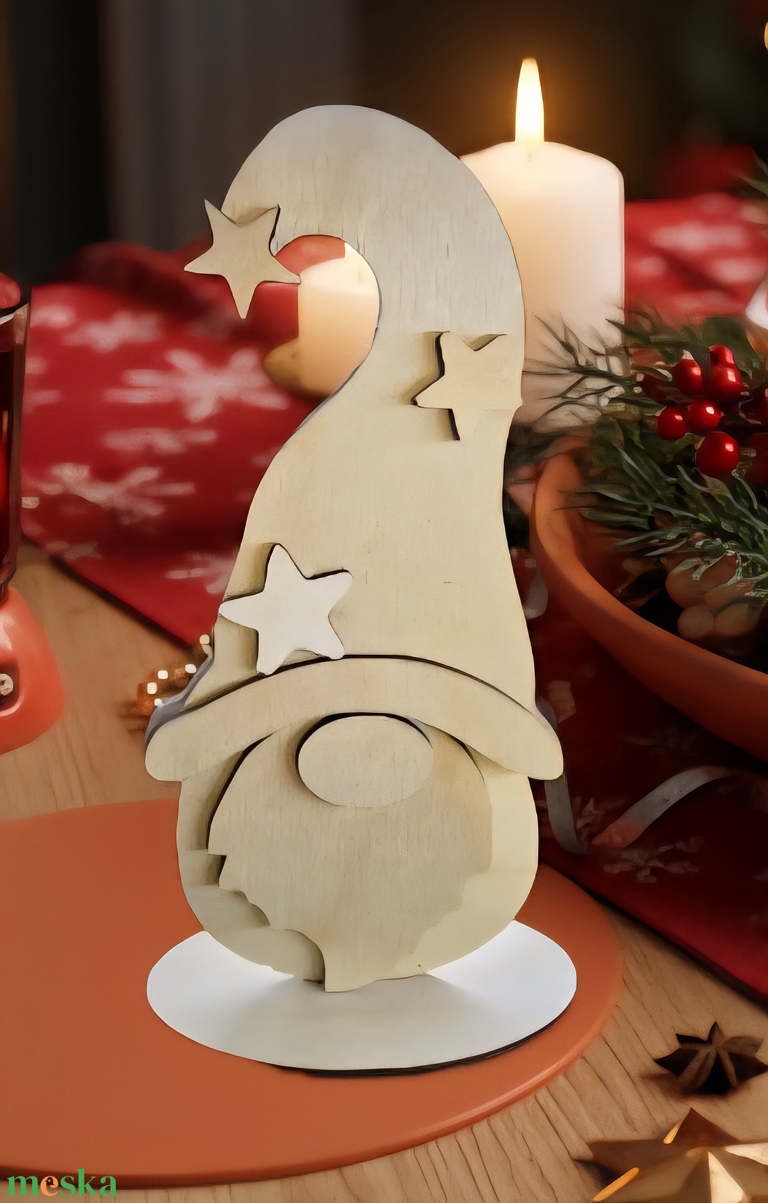 Karácsonyi manó, asztal dísz - karácsony - karácsonyi lakásdekoráció - karácsonyi lakásdíszek - Meska.hu