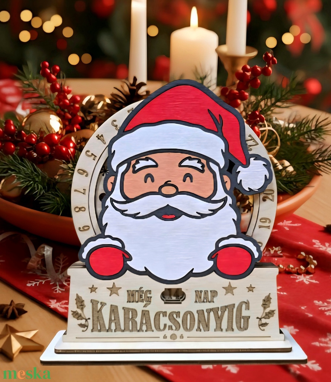 Mikulás,Adventi naptár  - karácsony - adventi díszek - adventi naptár - Meska.hu