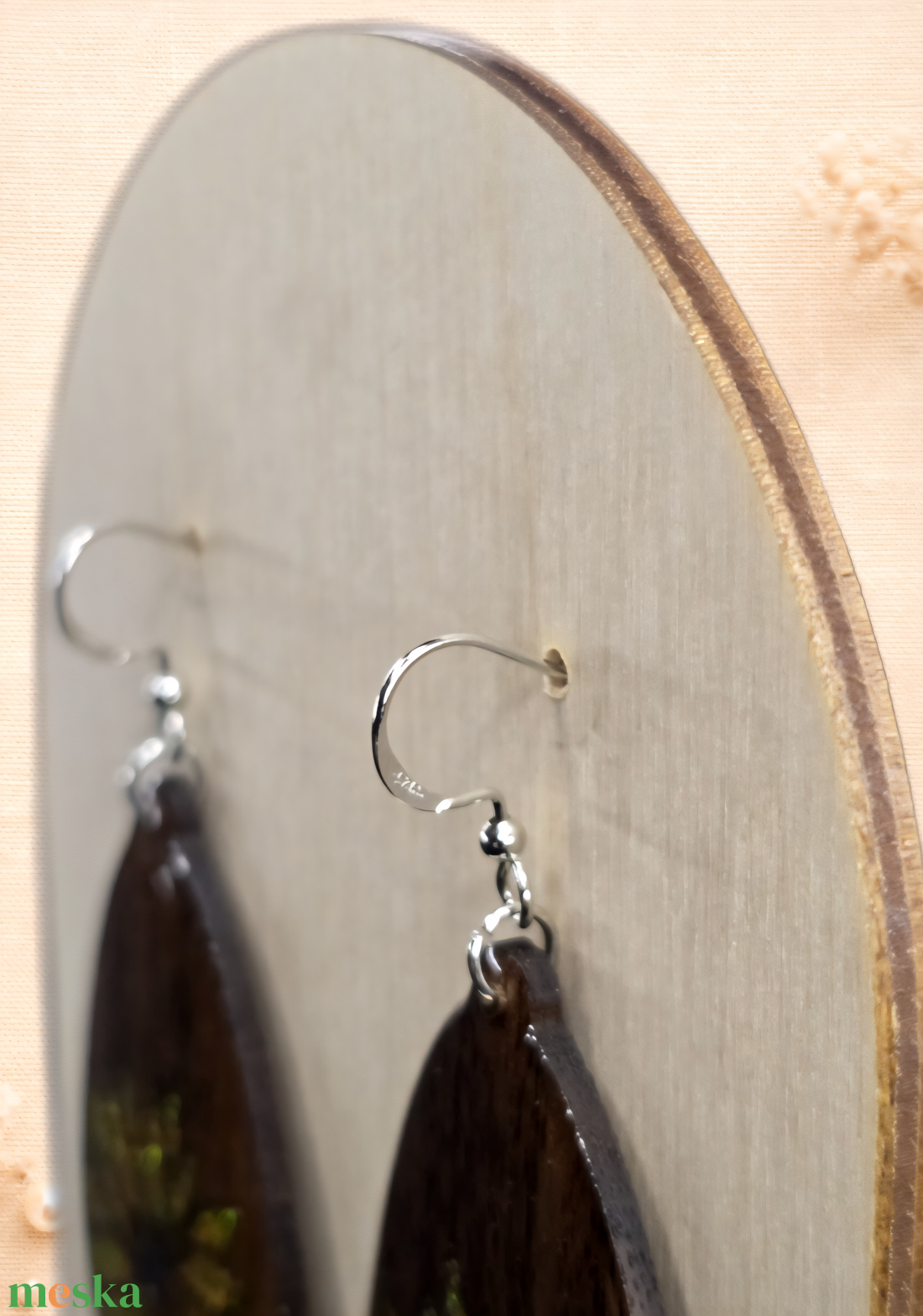 Arany Napraforgó � csillámos fa fülbevaló - ékszer - fülbevaló - lógó csepp fülbevaló - Meska.hu