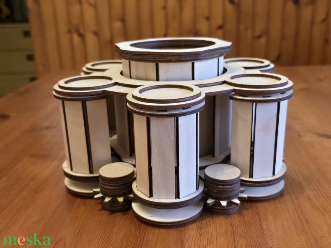 Fa italtartó szett � palacktartó 6 felespohár helyével (kézműves) (nem pohártartó, hanem élmény!) - otthon & életmód - konyhafelszerelés, tálalás - italos kellékek - italtartó - Meska.hu