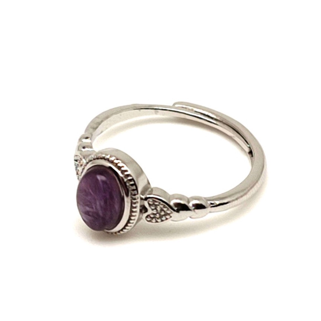 Energetizáló csaroit ásvány gyűrű állítható 8x5mm - ékszer - gyűrű - Meska.hu