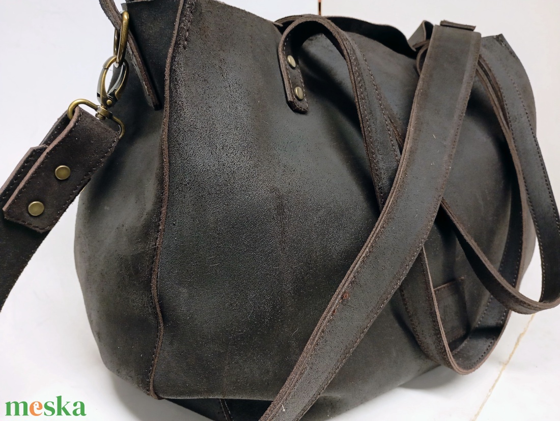 Mindentbele táska sötétbarna - táska & tok - kézitáska & válltáska - nagy pakolós táska - Meska.hu