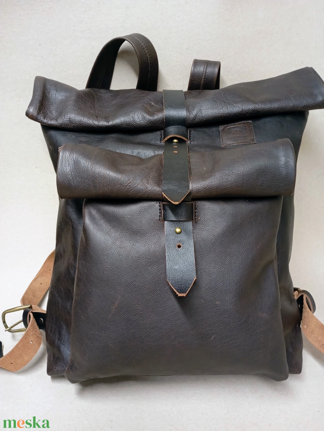 Dupla vagy semmi futár háti_barna - játék & sport - sport és kikapcsolódás - kerékpározás - biciklis táska - Meska.hu