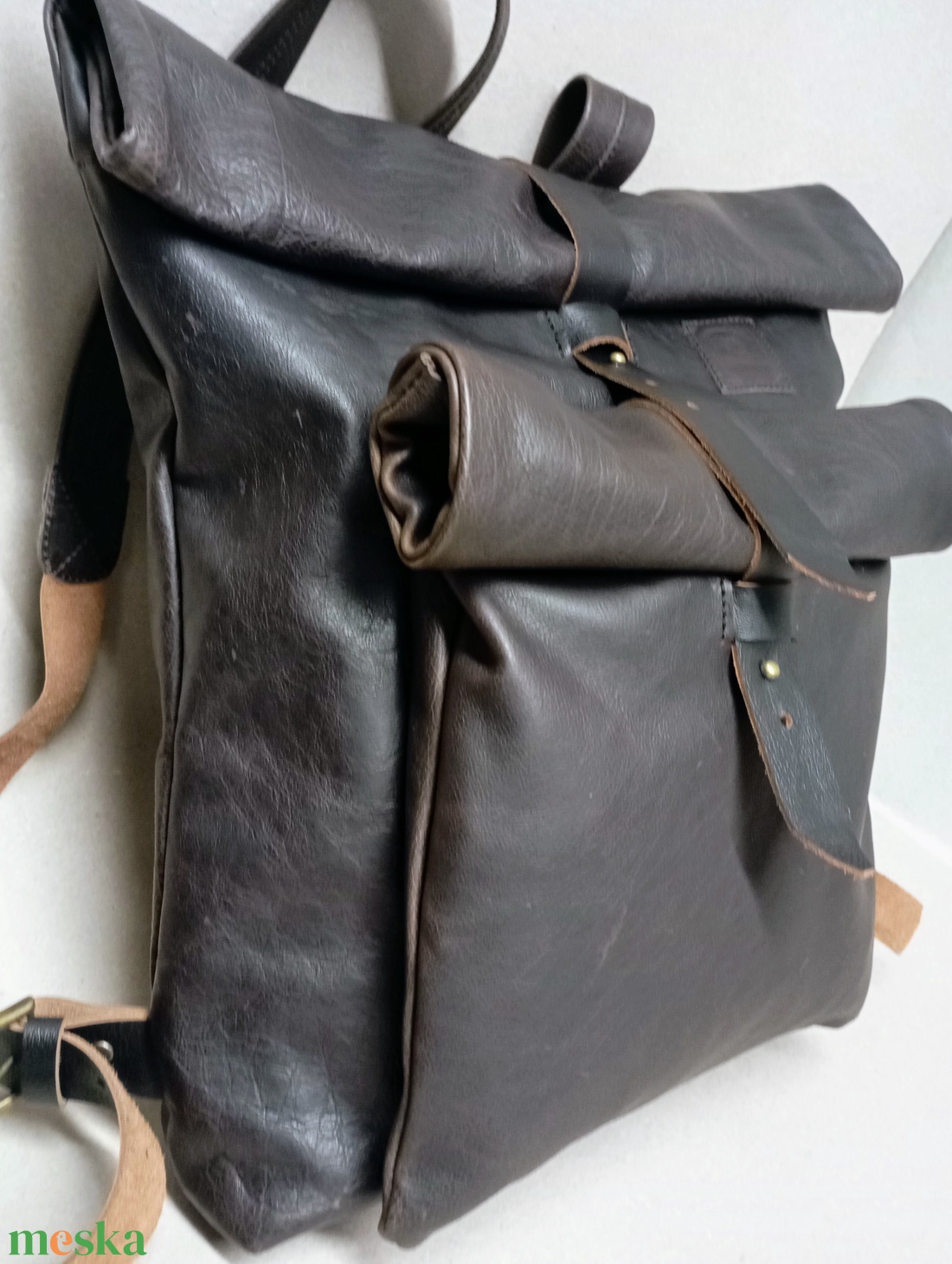 Dupla vagy semmi futár háti_barna - játék & sport - sport és kikapcsolódás - kerékpározás - biciklis táska - Meska.hu