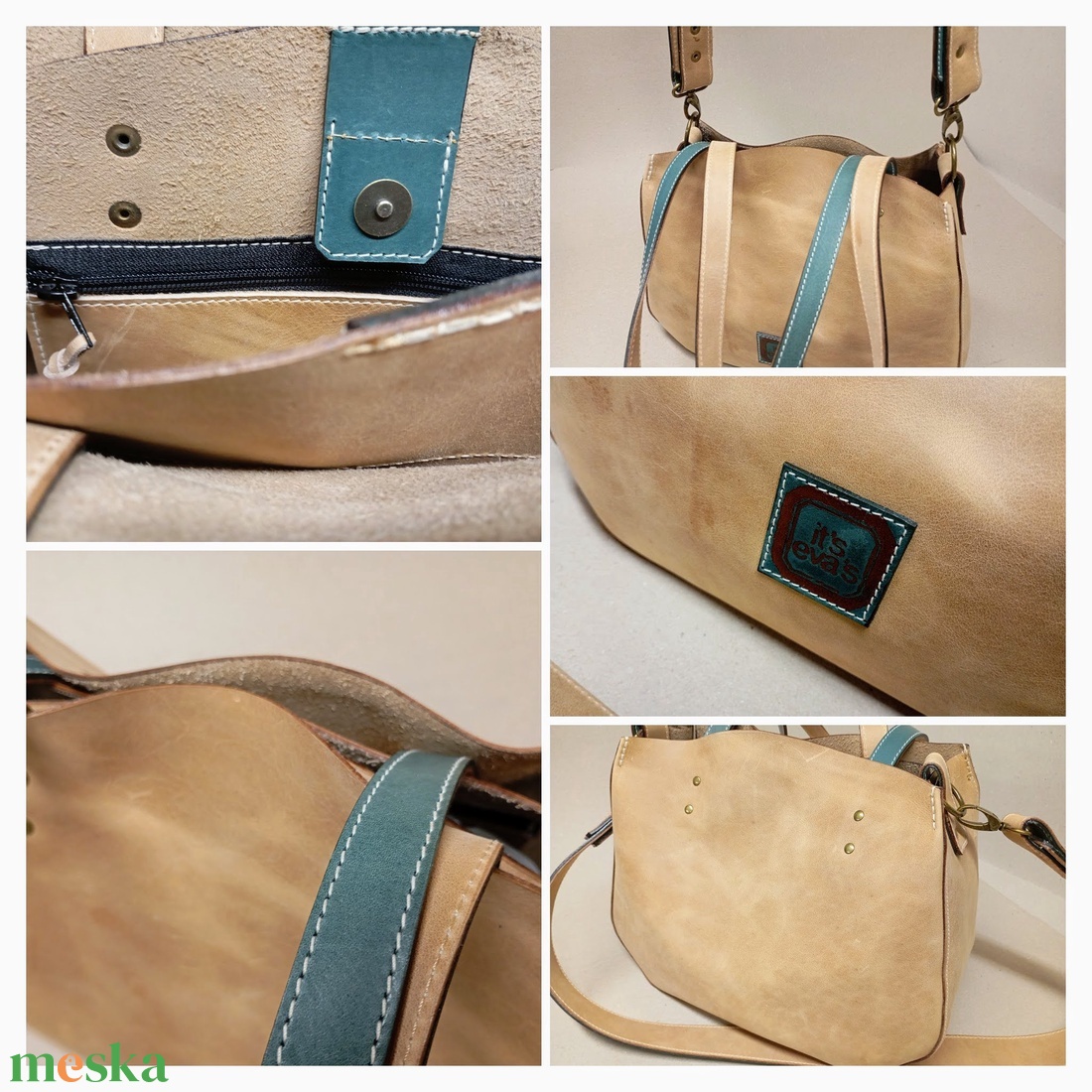 Kisebb mindentbele táska - drapp - táska & tok - kézitáska & válltáska - nagy pakolós táska - Meska.hu