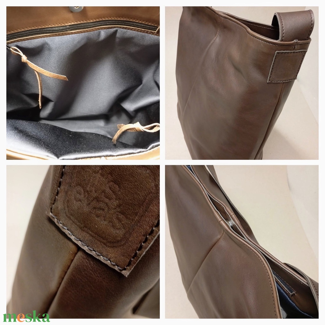 Elegáns válltáska_barna_1 - táska & tok - kézitáska & válltáska - nagy pakolós táska - Meska.hu