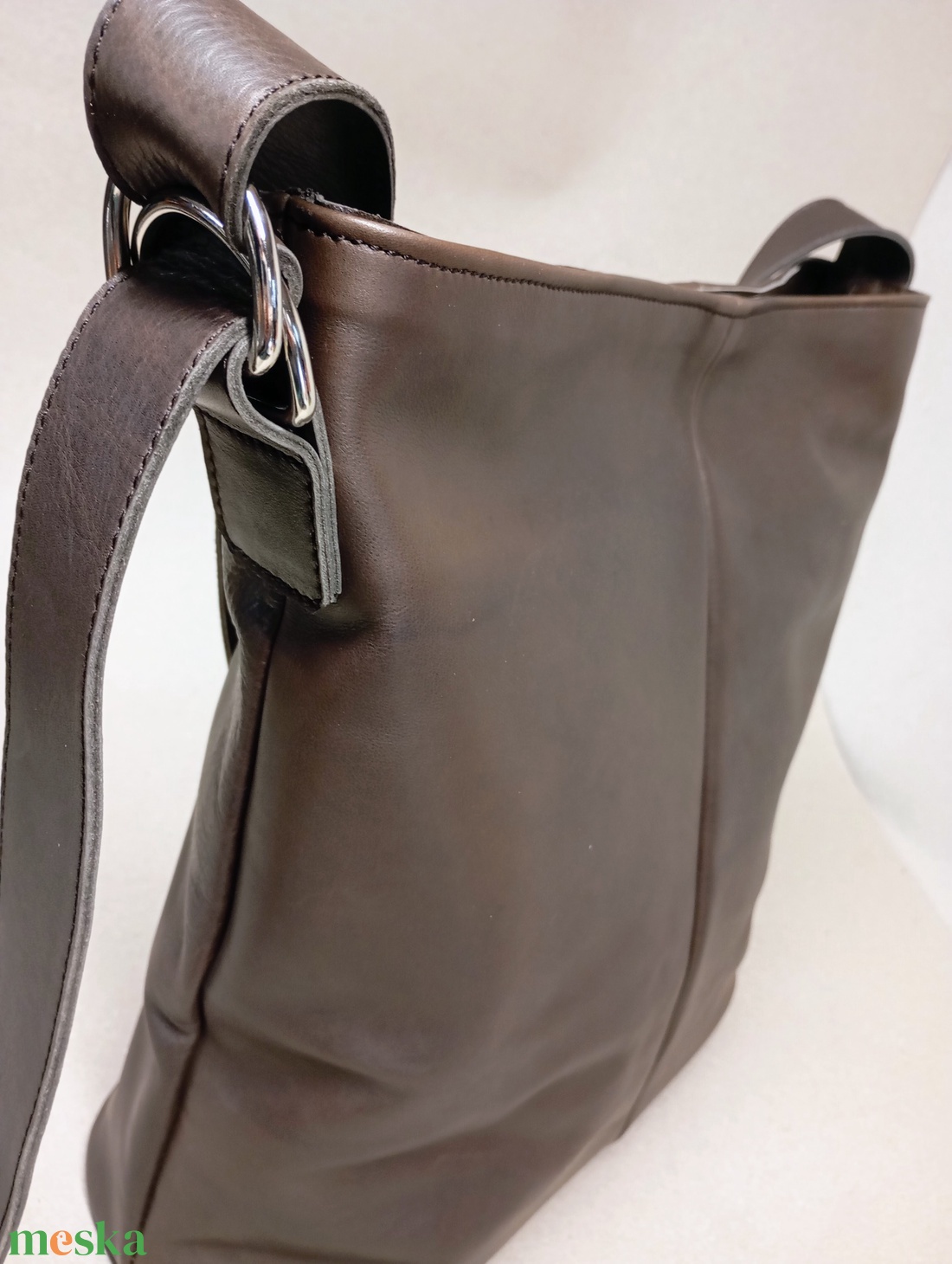 Elegáns válltáska_barna_1 - táska & tok - kézitáska & válltáska - nagy pakolós táska - Meska.hu