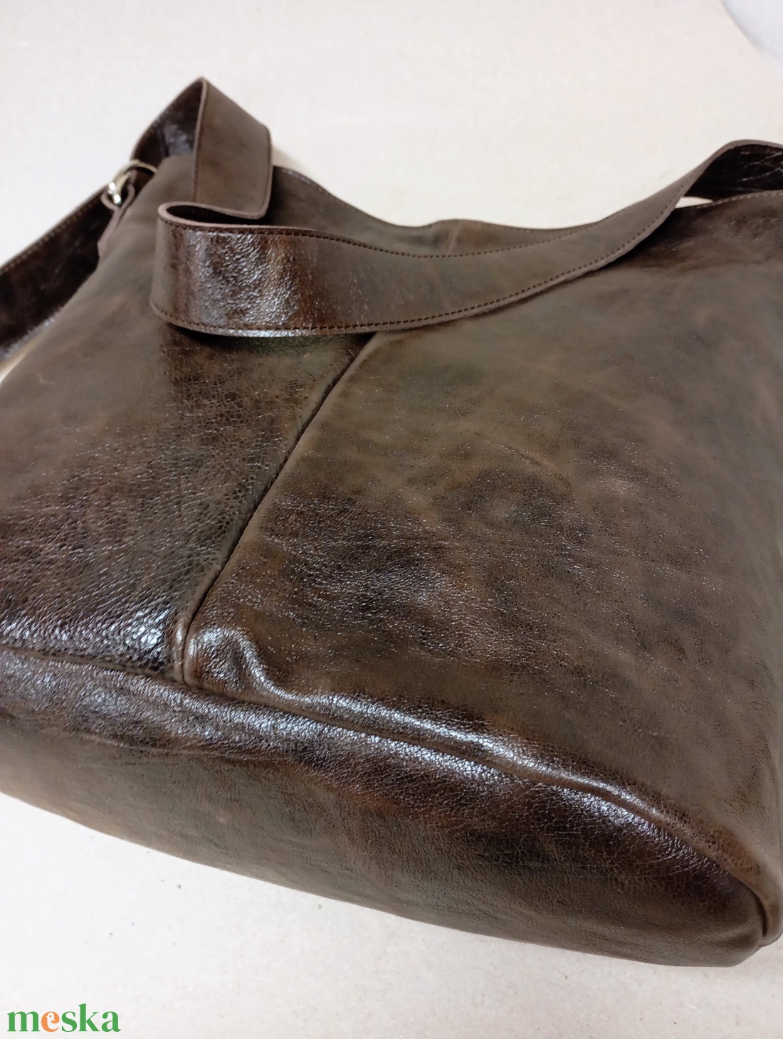 Elegáns válltáska_barna_2 - táska & tok - kézitáska & válltáska - nagy pakolós táska - Meska.hu