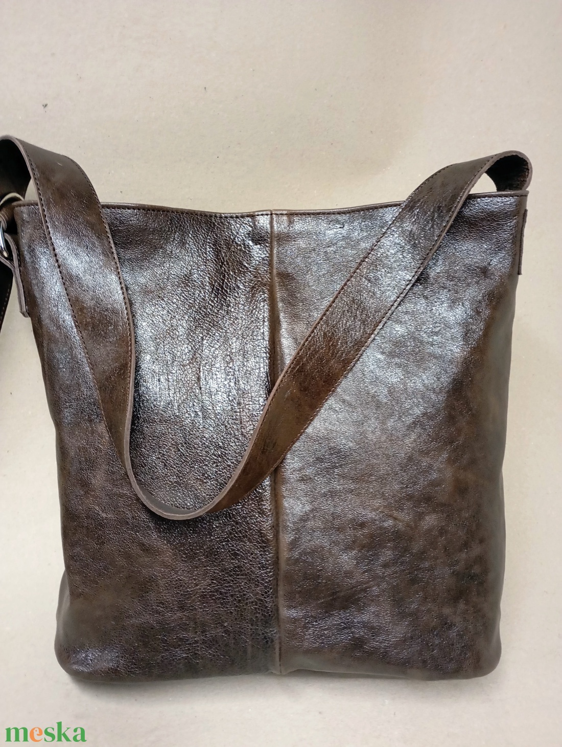 Elegáns válltáska_barna_2 - táska & tok - kézitáska & válltáska - nagy pakolós táska - Meska.hu