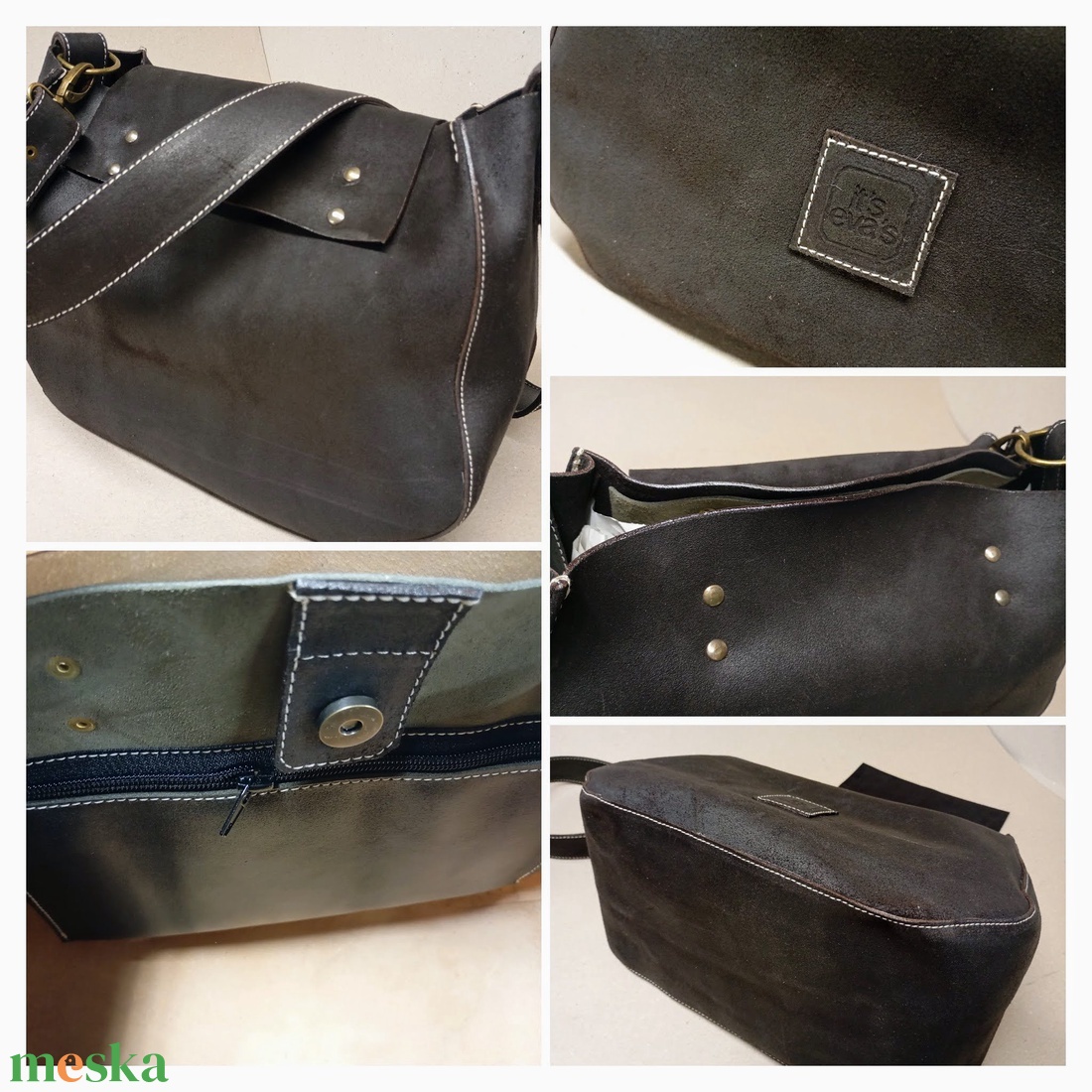 Kisebb mindentbele táska most másképp - barna - táska & tok - kézitáska & válltáska - nagy pakolós táska - Meska.hu