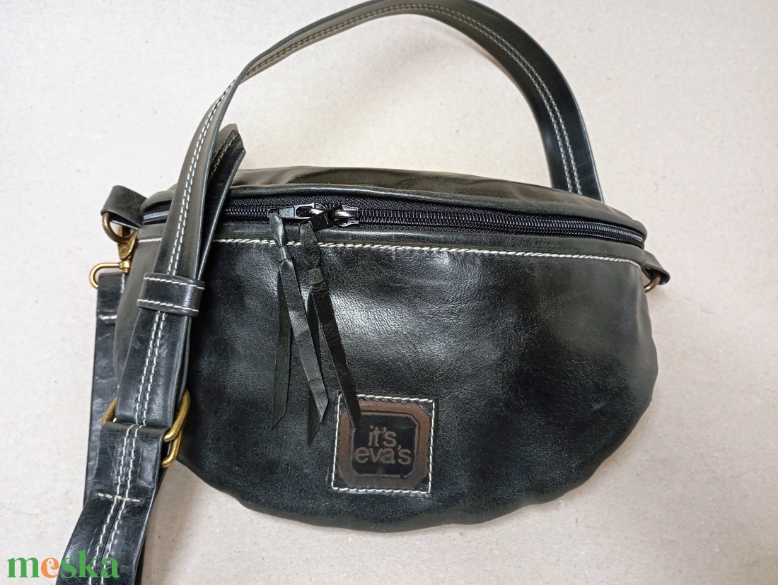 Övtáska - fekete kecske - táska & tok - övtáska - Meska.hu