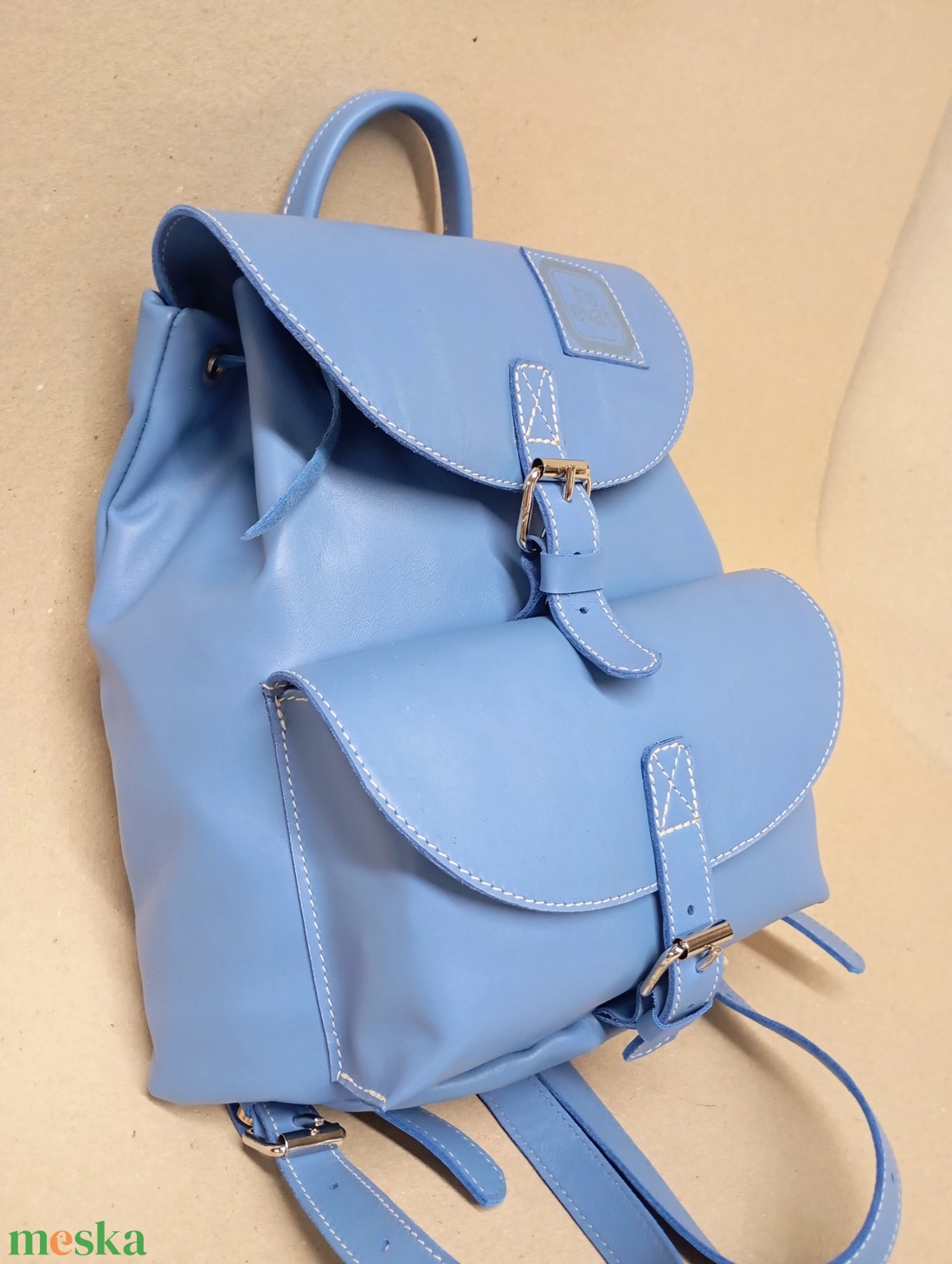 Pici világoskék hátizsák  - táska & tok - hátizsák - hátizsák - Meska.hu