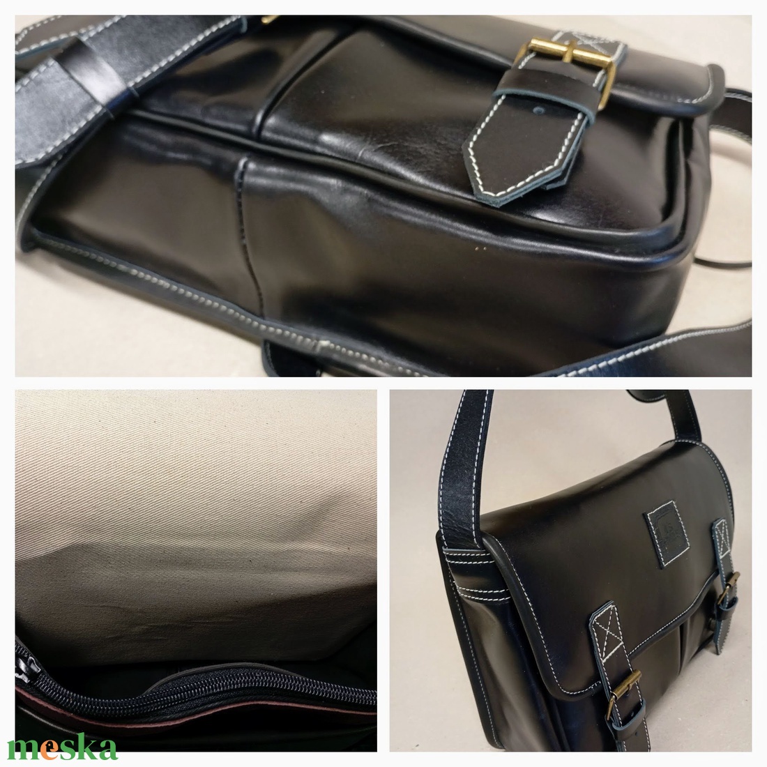 Kisebb kapkodó táska akár bringázni_fekete - táska & tok - kézitáska & válltáska - vállon átvethető táska - Meska.hu