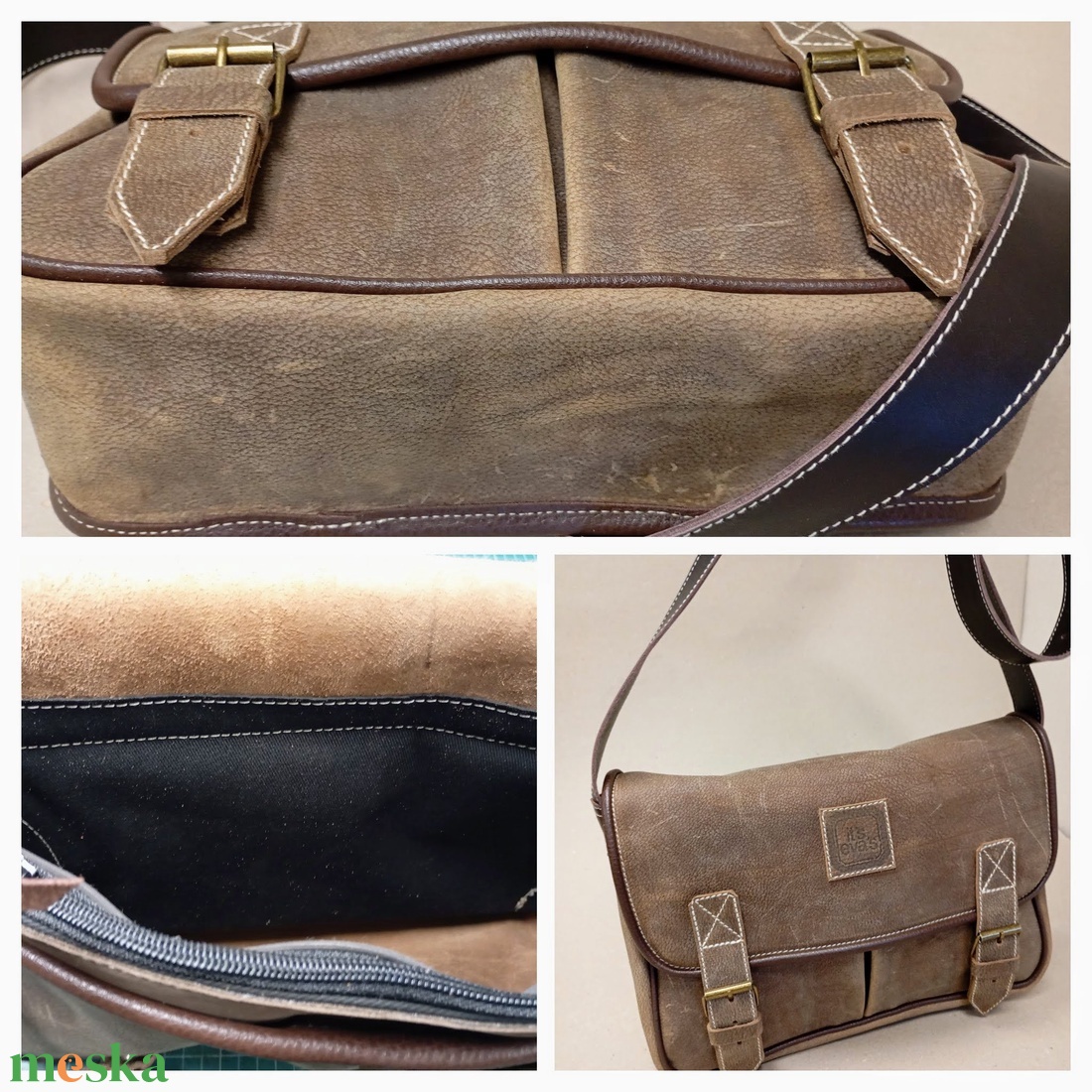 Kisebb kapkodó táska akár bringázni_mogyoró - táska & tok - kézitáska & válltáska - vállon átvethető táska - Meska.hu