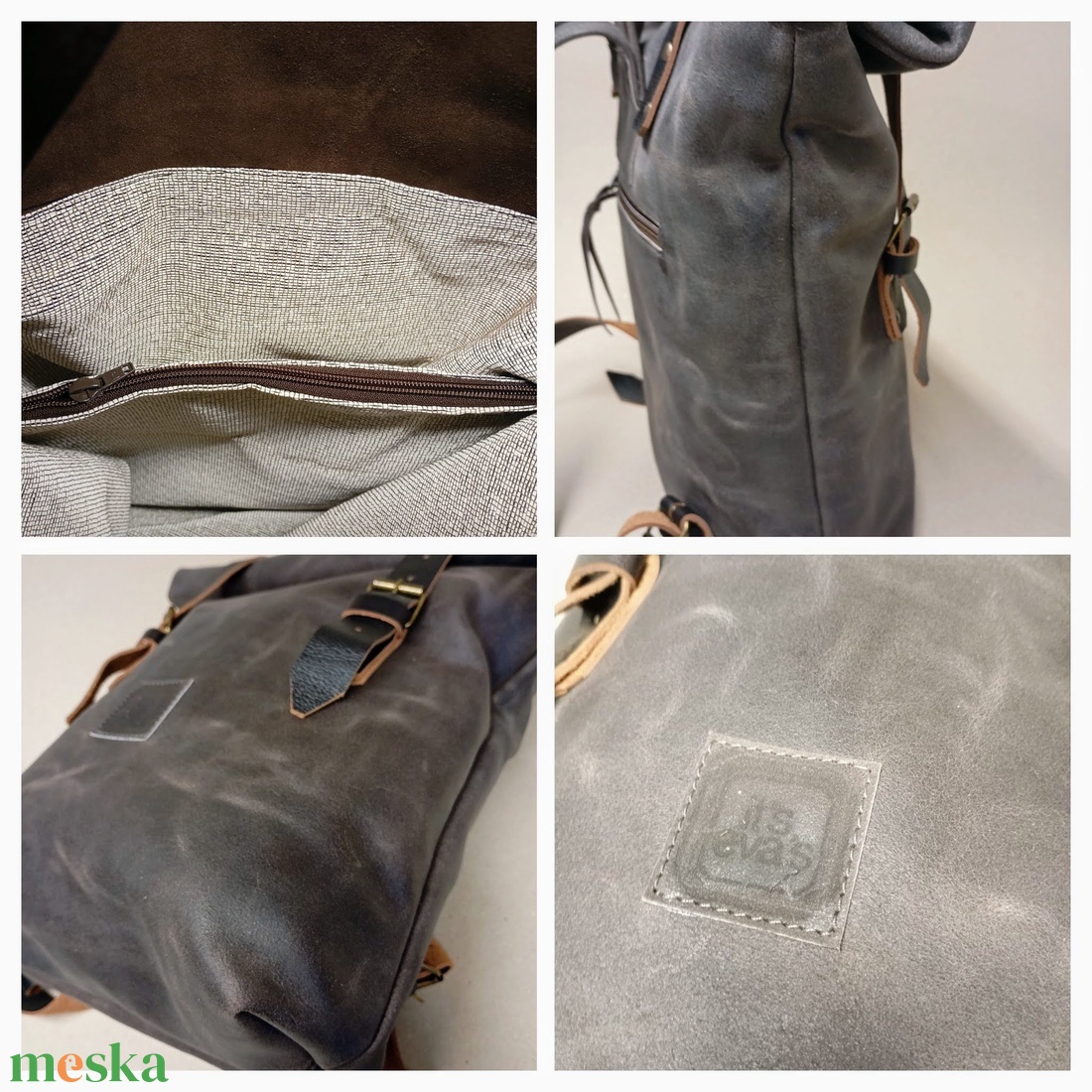 Roll top hátizsák_sötétbarna - játék & sport - sport és kikapcsolódás - kerékpározás - biciklis táska - Meska.hu