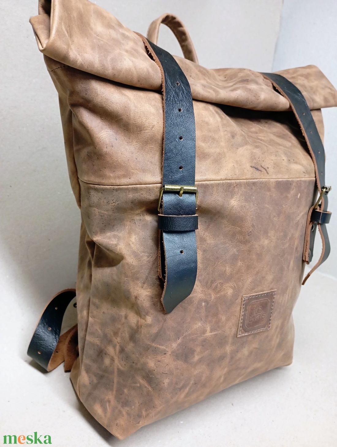 Roll top hátizsák_mogyoróbarna - játék & sport - sport és kikapcsolódás - kerékpározás - biciklis táska - Meska.hu