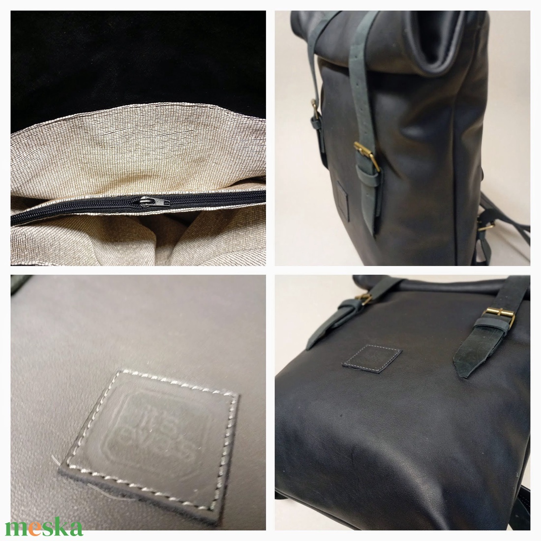 Roll top hátizsák_fekete - játék & sport - sport és kikapcsolódás - kerékpározás - biciklis táska - Meska.hu