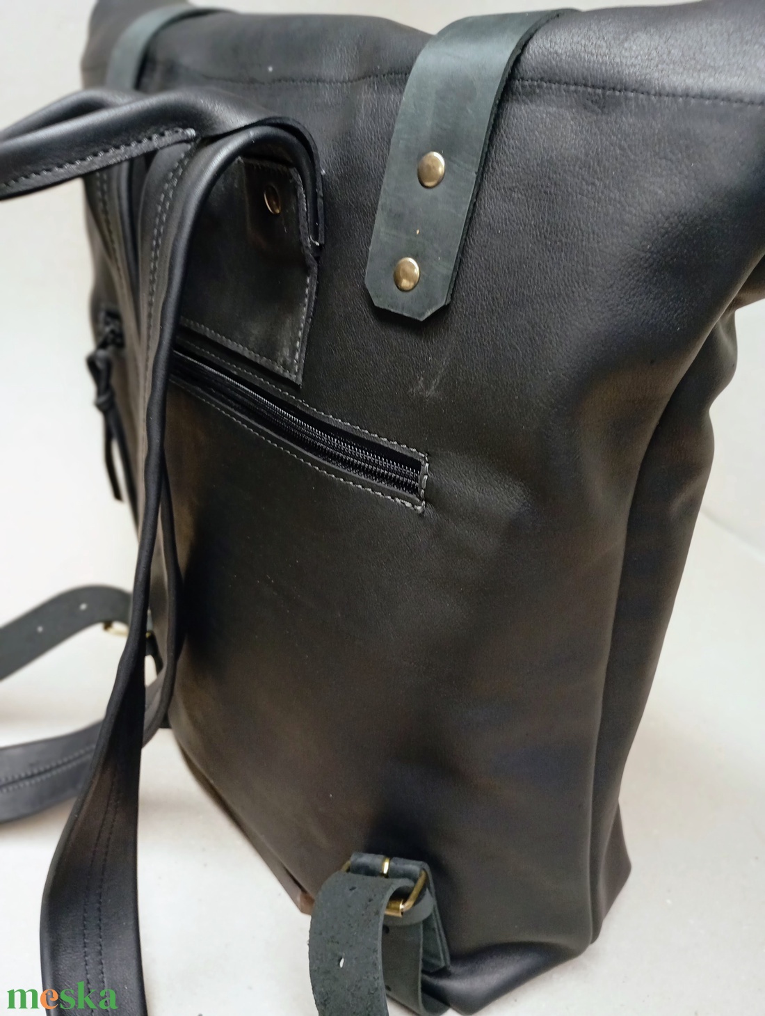 Roll top hátizsák_fekete - játék & sport - sport és kikapcsolódás - kerékpározás - biciklis táska - Meska.hu