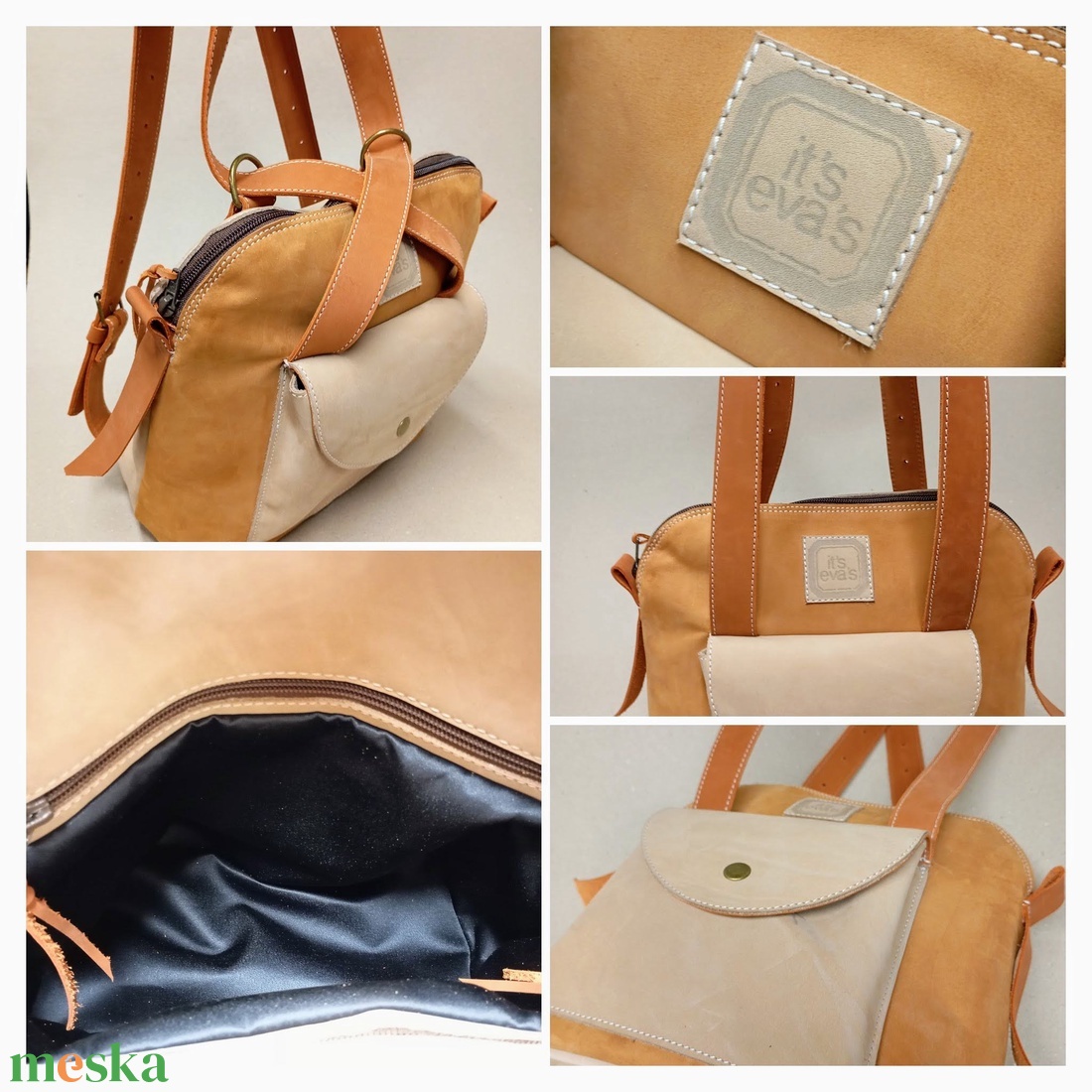 Háti/váll táska_narancs/mogyoró - táska & tok - variálható táska - Meska.hu