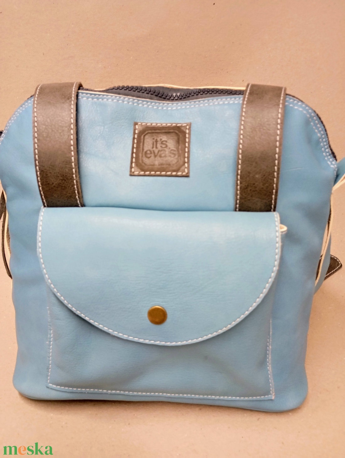 Háti/váll táska_világoskék - táska & tok - variálható táska - Meska.hu