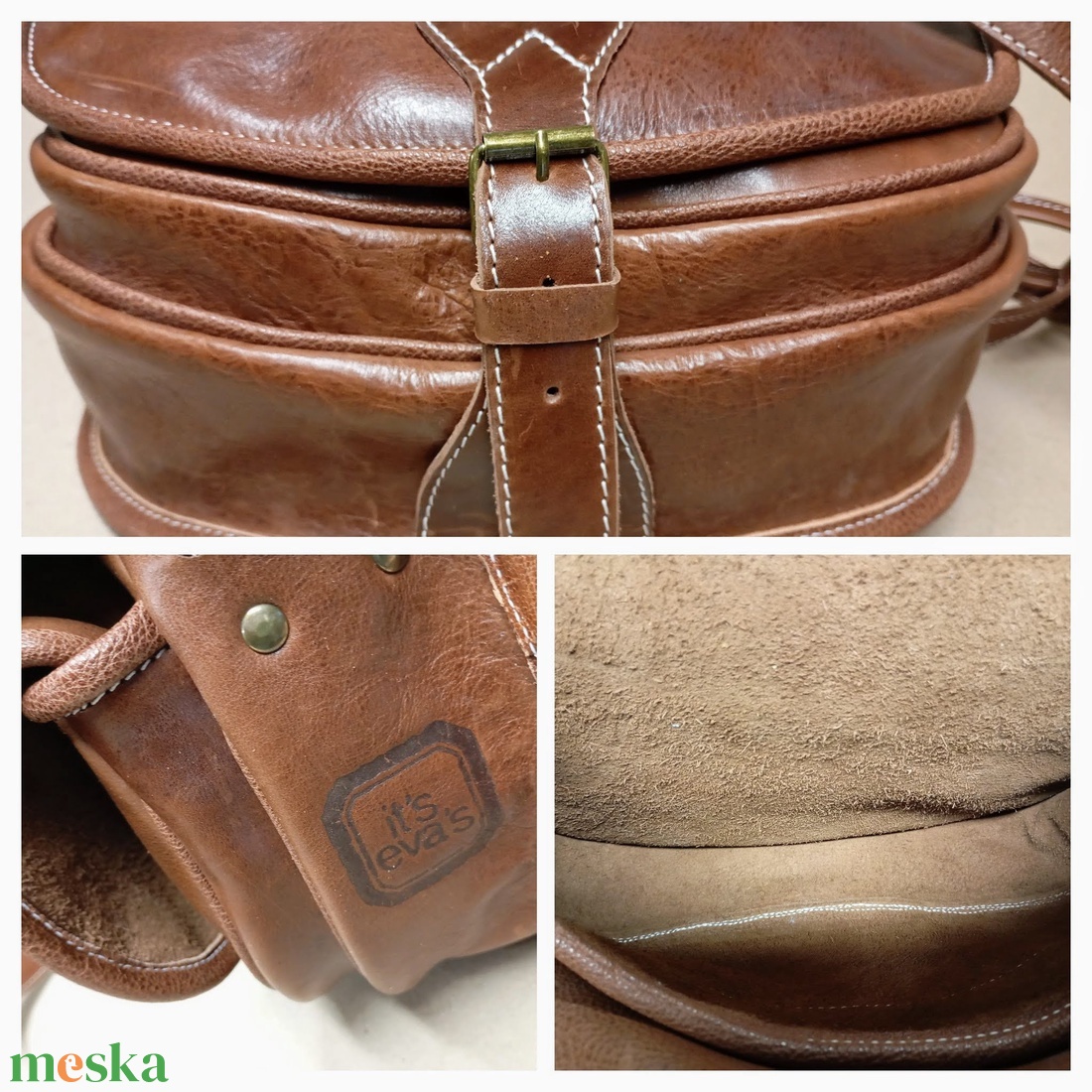 Vadásztáska barna marhabőrből - táska & tok - kézitáska & válltáska - vállon átvethető táska - Meska.hu