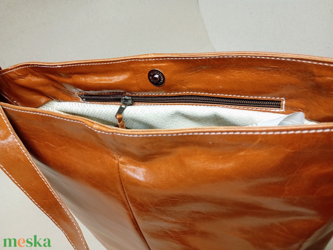 Elegáns válltáska_barna_3 - táska & tok - kézitáska & válltáska - nagy pakolós táska - Meska.hu