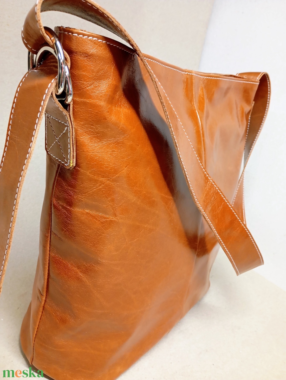 Elegáns válltáska_barna_3 - táska & tok - kézitáska & válltáska - nagy pakolós táska - Meska.hu