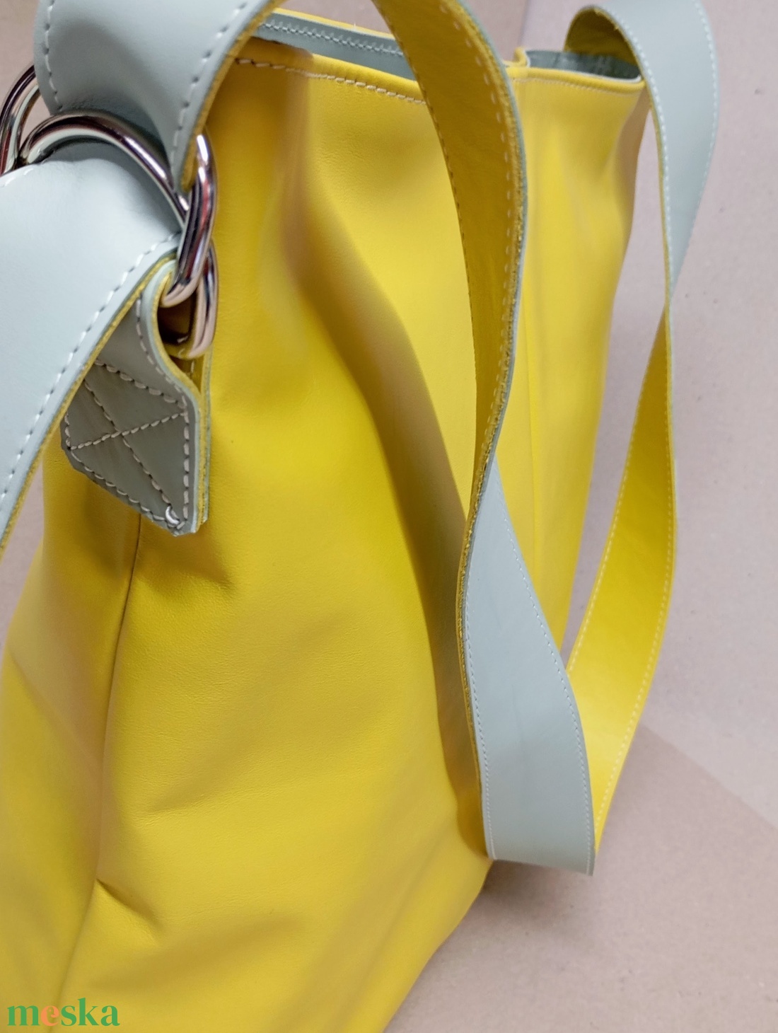 Elegáns válltáska_citromsárga/almazöld - táska & tok - kézitáska & válltáska - nagy pakolós táska - Meska.hu