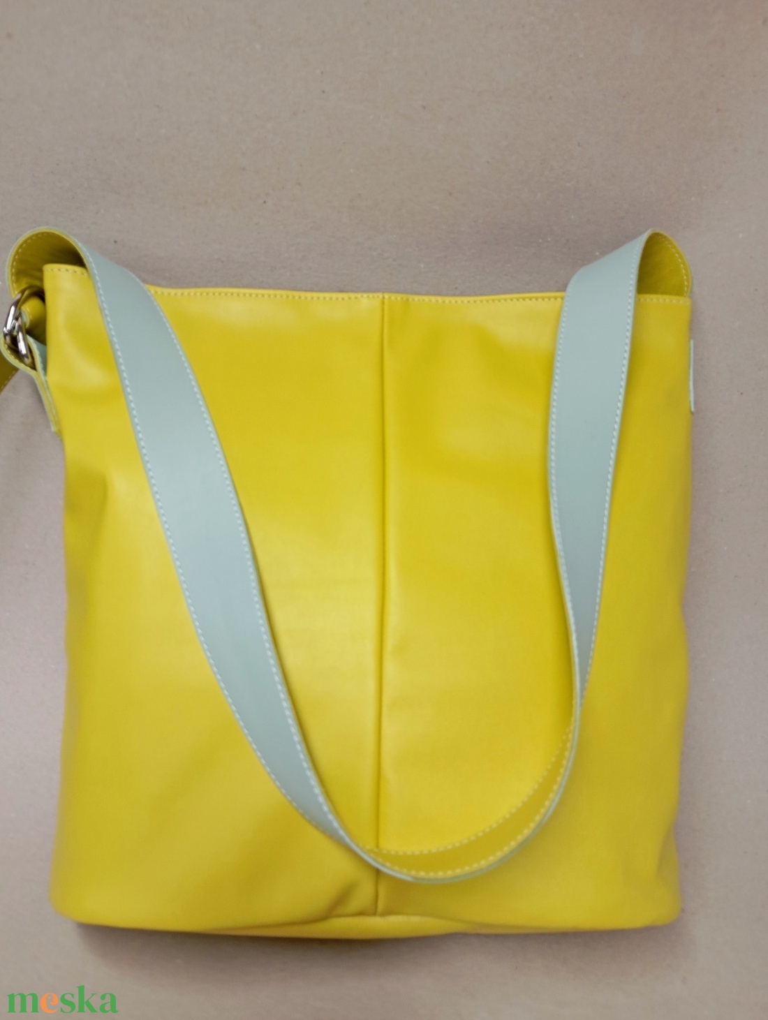 Elegáns válltáska_citromsárga/almazöld - táska & tok - kézitáska & válltáska - nagy pakolós táska - Meska.hu