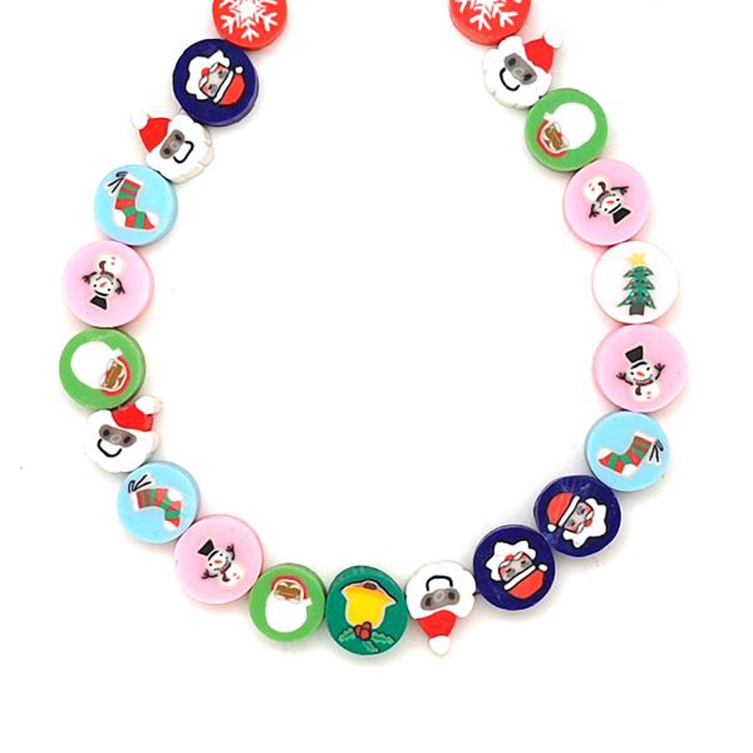 Műanyag vegyes karácsonyi díszek 9,5-10x4mm  ékszerkészítő alapanyag (füzér) - kellékek & szerszámok - ásvány alapanyag - ásványfüzér - Meska.hu